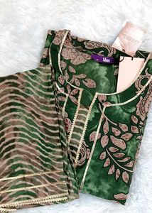 Libas Green Printed Kurta Set