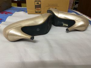 Metallic Silver Copper Heels
