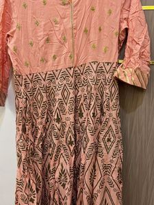 Peach Printed Kurta