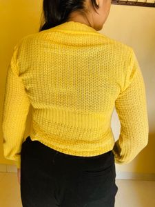 Yellow Knit Cardigan
