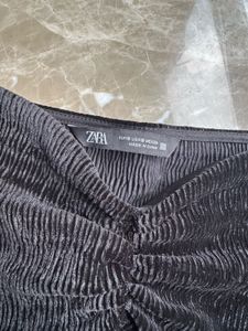 Black Velvet Crop Top From Zara
