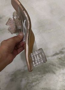 Sparkly Bow Detail Sandals