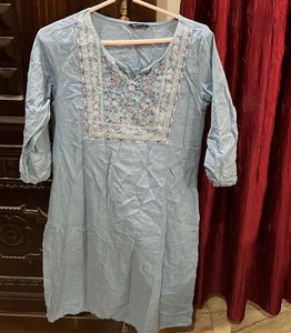 Blue Cotton Kurti