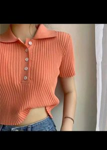 Crop Top With Collar