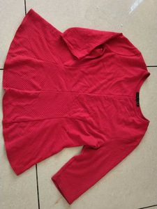 new Elegant Red Peplum Top