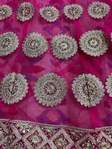Pink &amp; Gold Embroidered Lehenga Saare