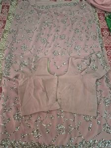 Elegant Brown Embellished Saree