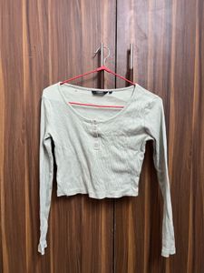 Sage Green Cropped Long Sleeve