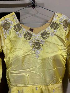 yellow floor length suit on sale