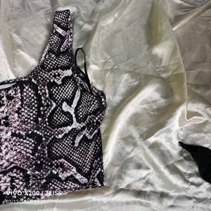20137. Snakeskin Print Crop Top