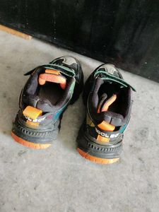 Kids' Black &amp; Orange Athletic Sneakers