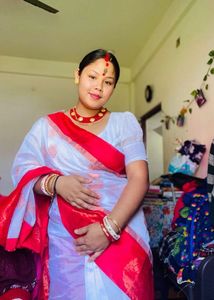 Red White Saree❤️