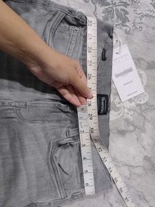 Gray Straight Leg Jeans