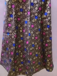Floral  Skirt With Blue Blouse &amp; Dupatta