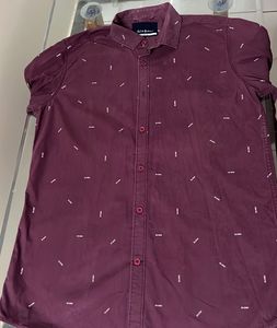 Mast&amp;Harbour Burgundy Pure Cotton Shirt