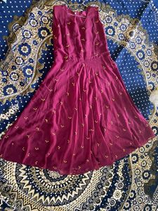 Burgundy Embellished Dress