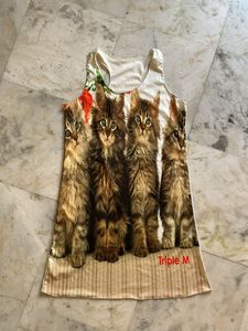Girls Cute Cats Sleeveless Tshirt