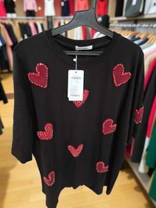 New Cute Heart Print Top