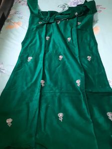 Green Embroidered Kurta , Net Plazzo And Dupatta