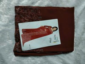 Brown Dhaga Saree with Blouse