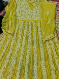 handwork chikankari anarkali