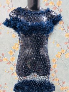 Vintage Fishnet Fur Dress