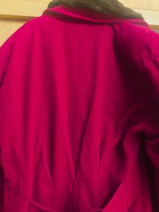 Vintage Pink Coat with Fur Collar