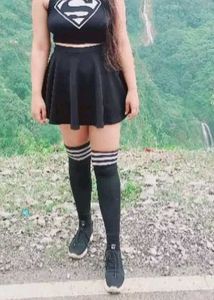 Black Knee High Striped Socks
