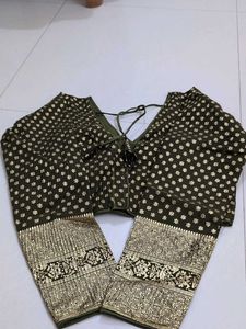 Mehendi Green Full Hands Blouse - Back Open