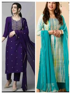 🌺2 Embroidered Kurta Set🌺💜❤️