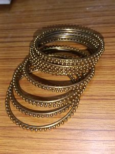 Gold Beaded Bangles