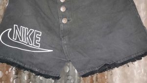 Nike Black Denim Short For Girls