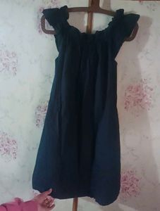 Off Shoulder Navy Dress