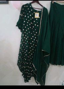 new padded Green Kurta Set