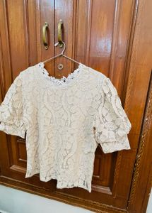Lace Puff Sleeve Top