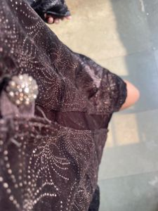 Black Floral Print Open Front Top