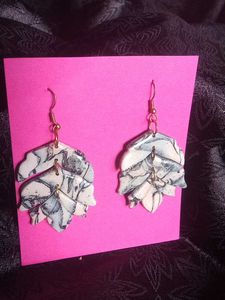 Leaf Print Dangle Earrings