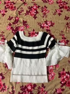 Striped Bell Sleeve Top