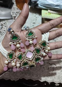 Elegant Pink &amp; Green Jewelry Set