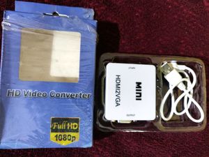 HDMI to VGA Cable Adapter White with 3.5 mm Audio