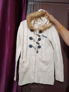 Cute Creamy Cable Knit Cardigan