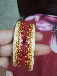 Red & Gold Bangles (Set of 2)