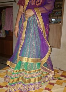 Party Wear Lehanga Chunni With Stitched Blo