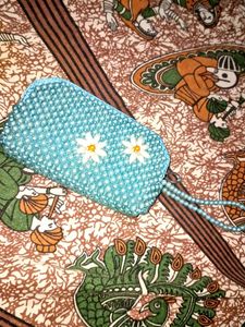 Beaded Pouch with Floral Detail