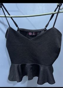 Black Peplum Cami Top