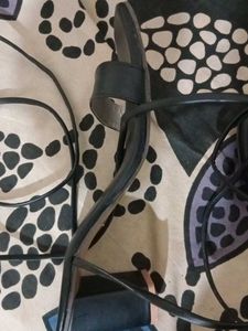 Black Leg Wrap Strappy Heels Size 41