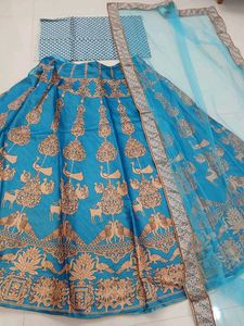 Printed Crepe Lehenga Choli With Net Dupatta