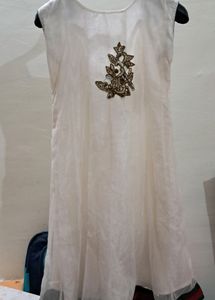 White Net Design  Kurti