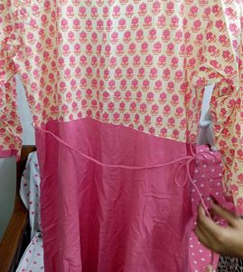 Pink Floral Print Wrap Dress