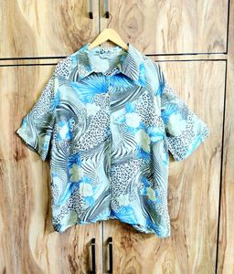 Grey Printed Shirt Size-44